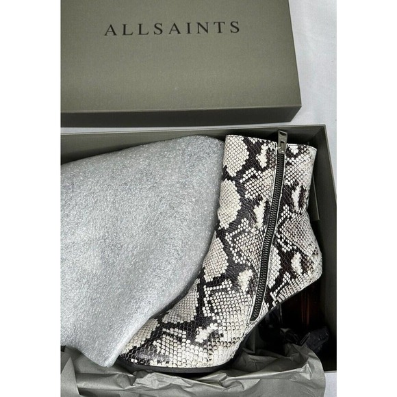 NWB AllSaints Womens 9M Roka Zip Boot Calf Snake P Shoes Python - Picture 5 of 10
